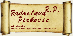 Radoslava Pirković vizit kartica